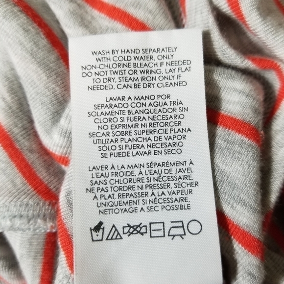 CAbi light heather gray orange striped knit sleeveless top women's size S - Picture 9 of 9